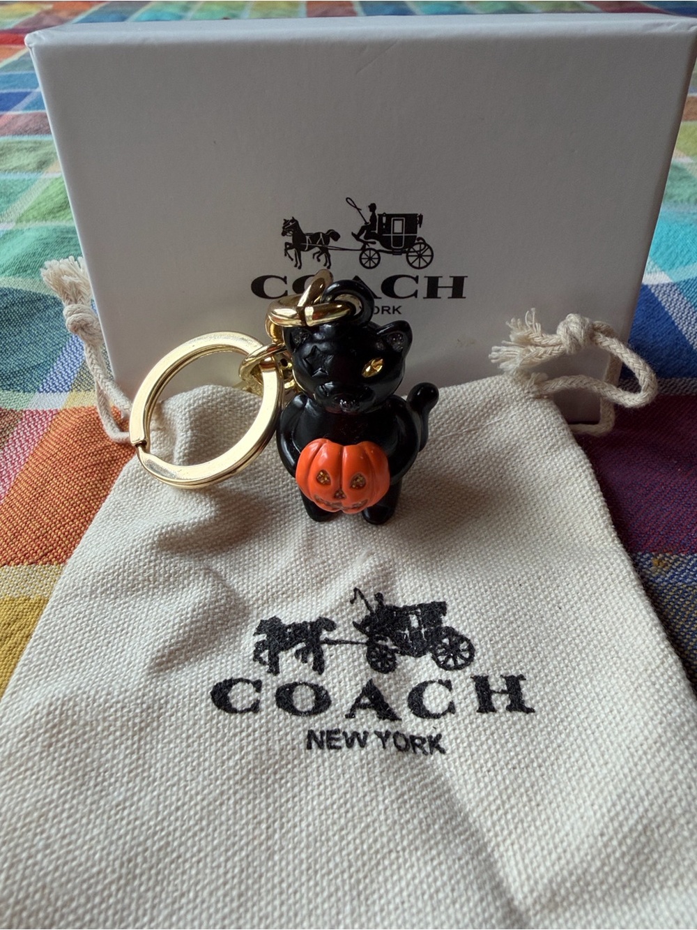 🎃🐈‍⬛🎃 COACH BLACK CAT WITH PUMPKIN BAG CHARM 🎃🐈‍⬛🎃 - Picture 7 of 16
